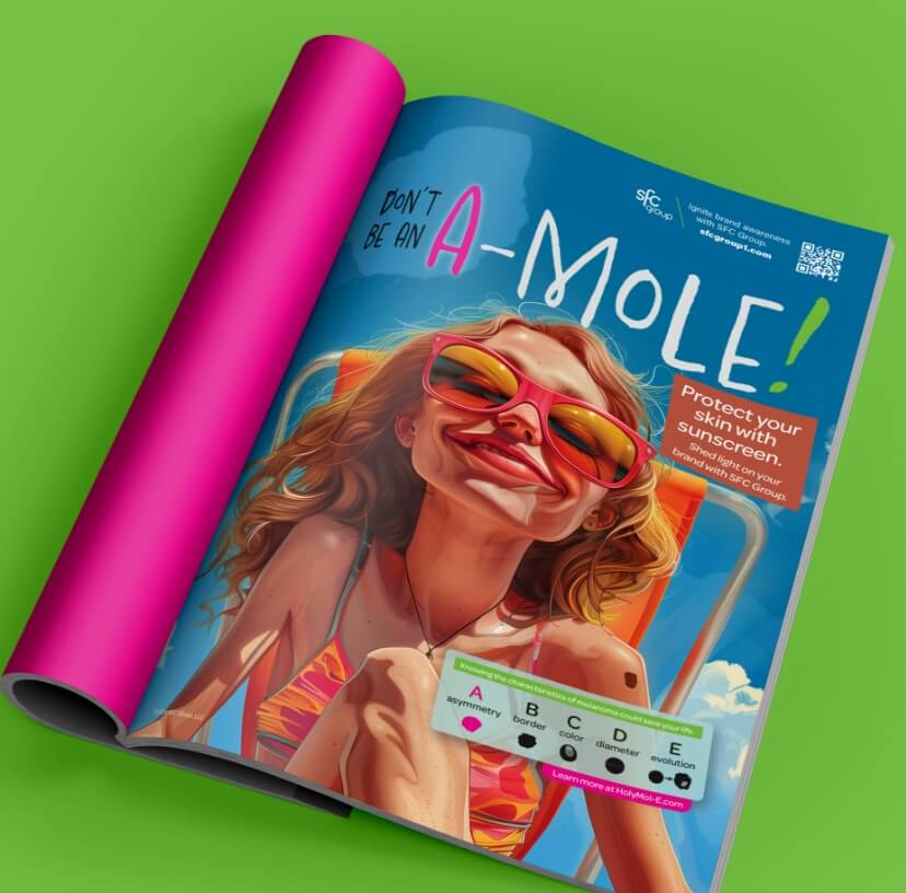 A magazine cover featuring a stylish woman wearing sunglasses